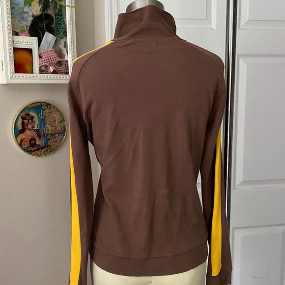 VINTAGE Y2K Raygun ISTANBUL Turkey Brown Cotton Racer Track Jacket *LARGE* - Picture 4 of 5